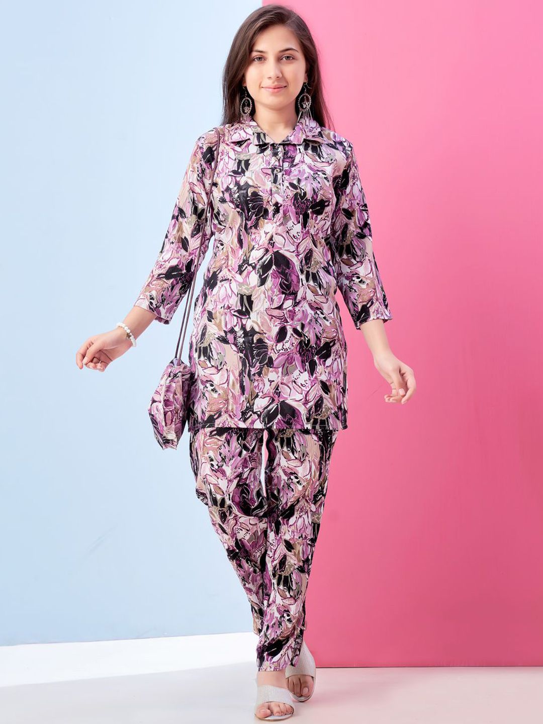 Aarika Girls Floral Printed Regular Kurta with Patiala-picture-49