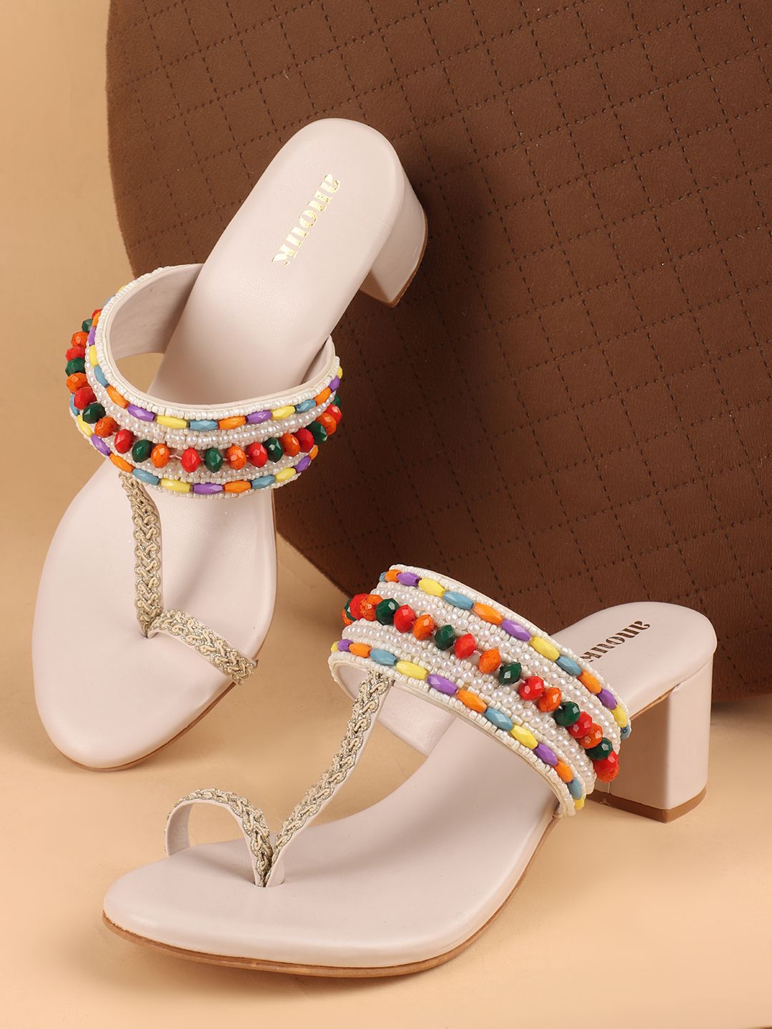 Anouk Colourblocked PU Block Sandals-picture-31