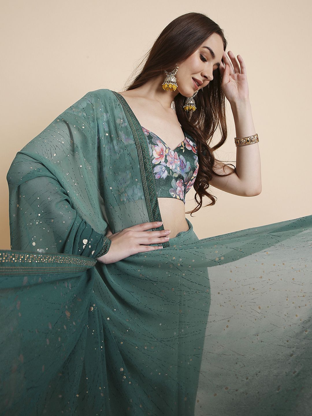 RATAN Beads and Stones Poly Georgette Saree-picture-37