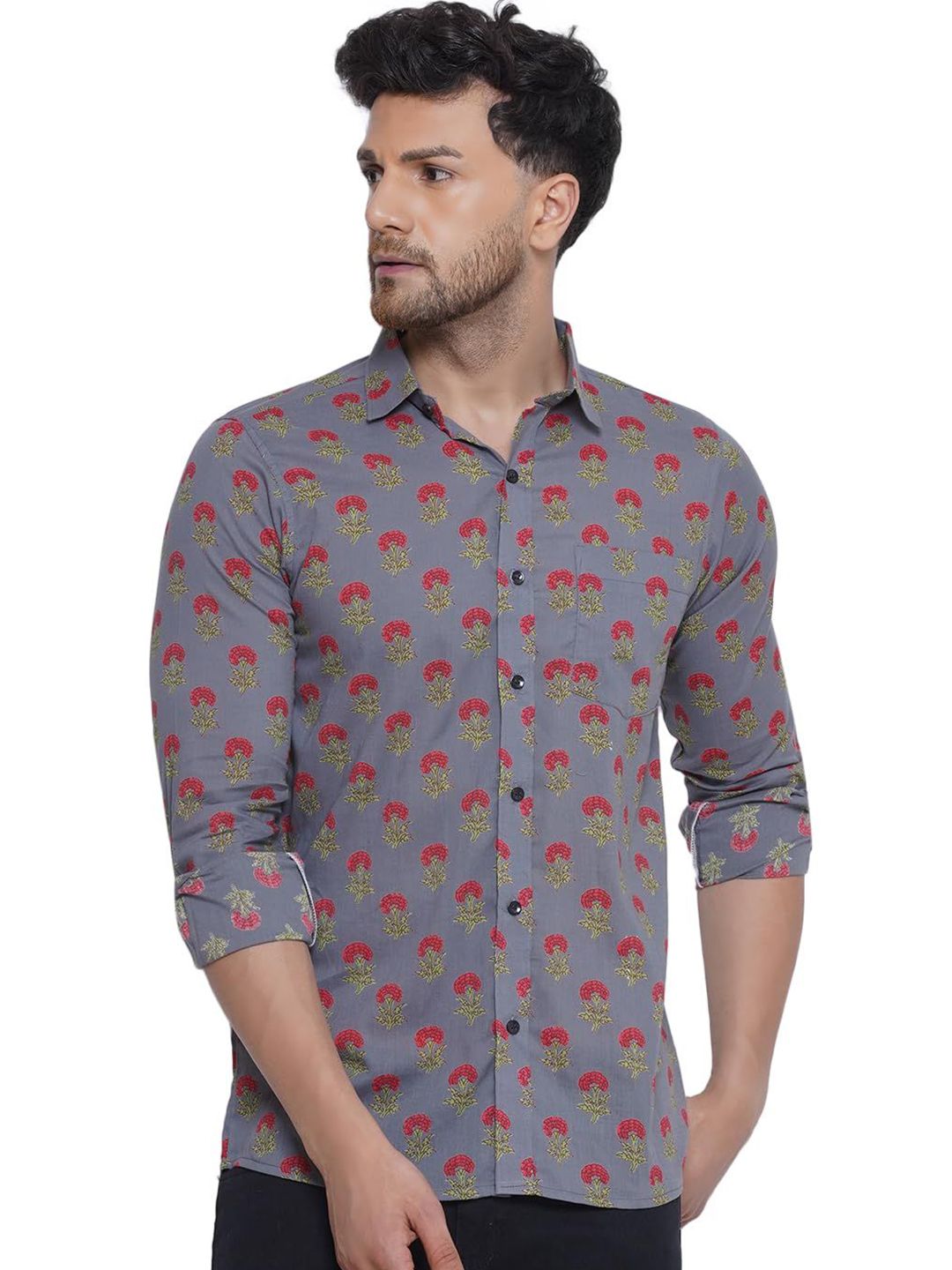 VEERA PARIDHAAN Men Floral Opaque Printed Casual Shirt-picture-20