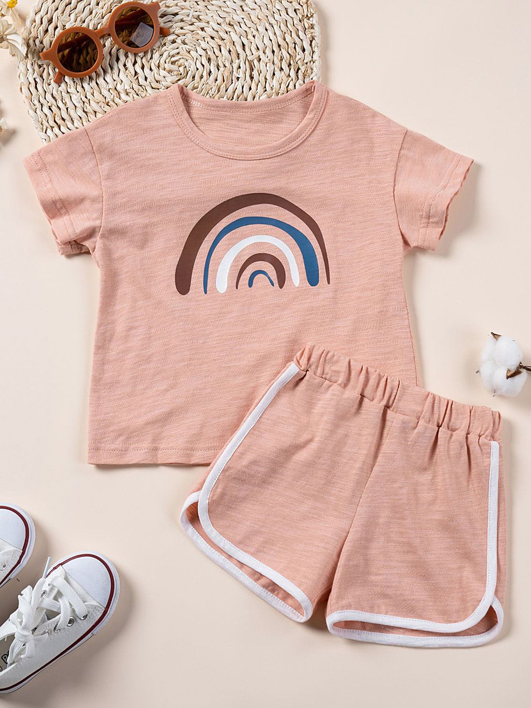 LULU & SKY Kids Printed Pure Cotton T-shirt With Shorts-picture-56