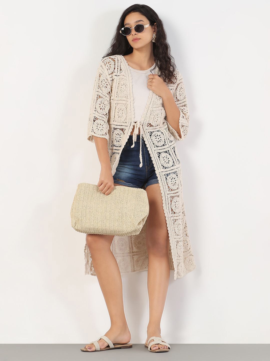 SHOWOFF Women Longline Tie-Up Shrug-image-36