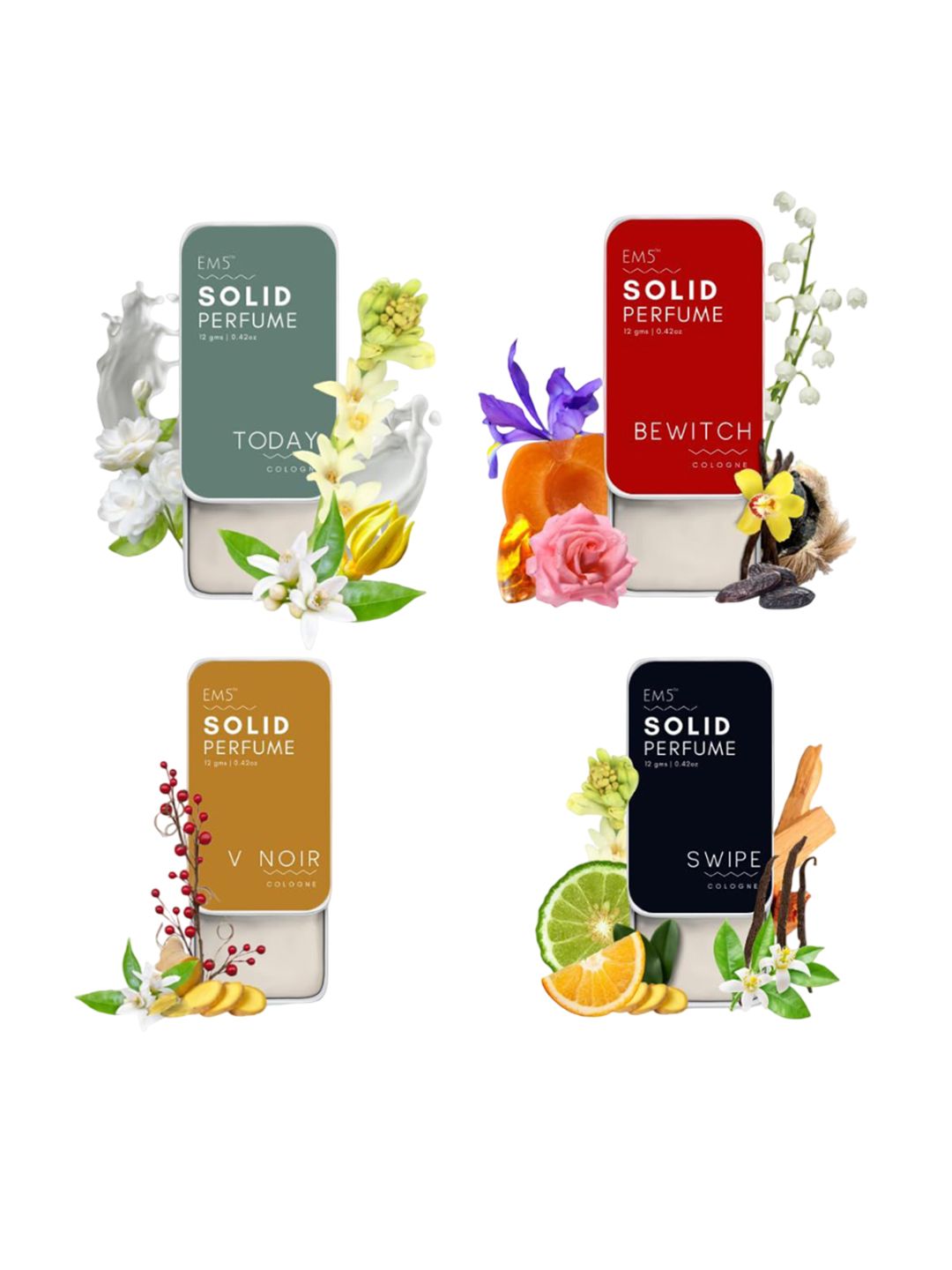 EM5 Women Set Of 4 Today, Bewitch, V Noir & Swipe Long Lasting Perfume - 12 g Each-image-33