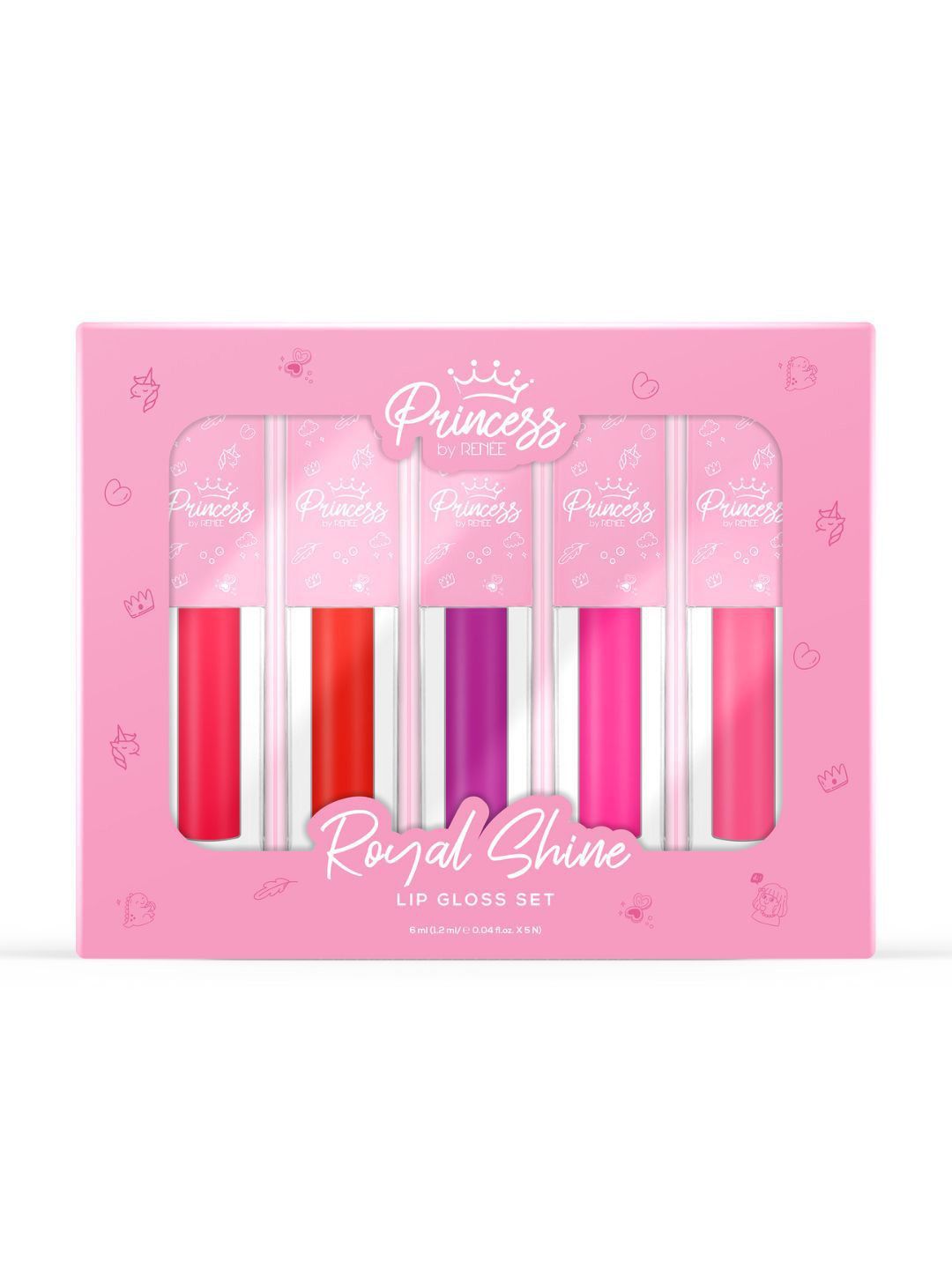Renee Princess By RENEE Set Of 5 Royal Shine Lip Gloss Set-image-12