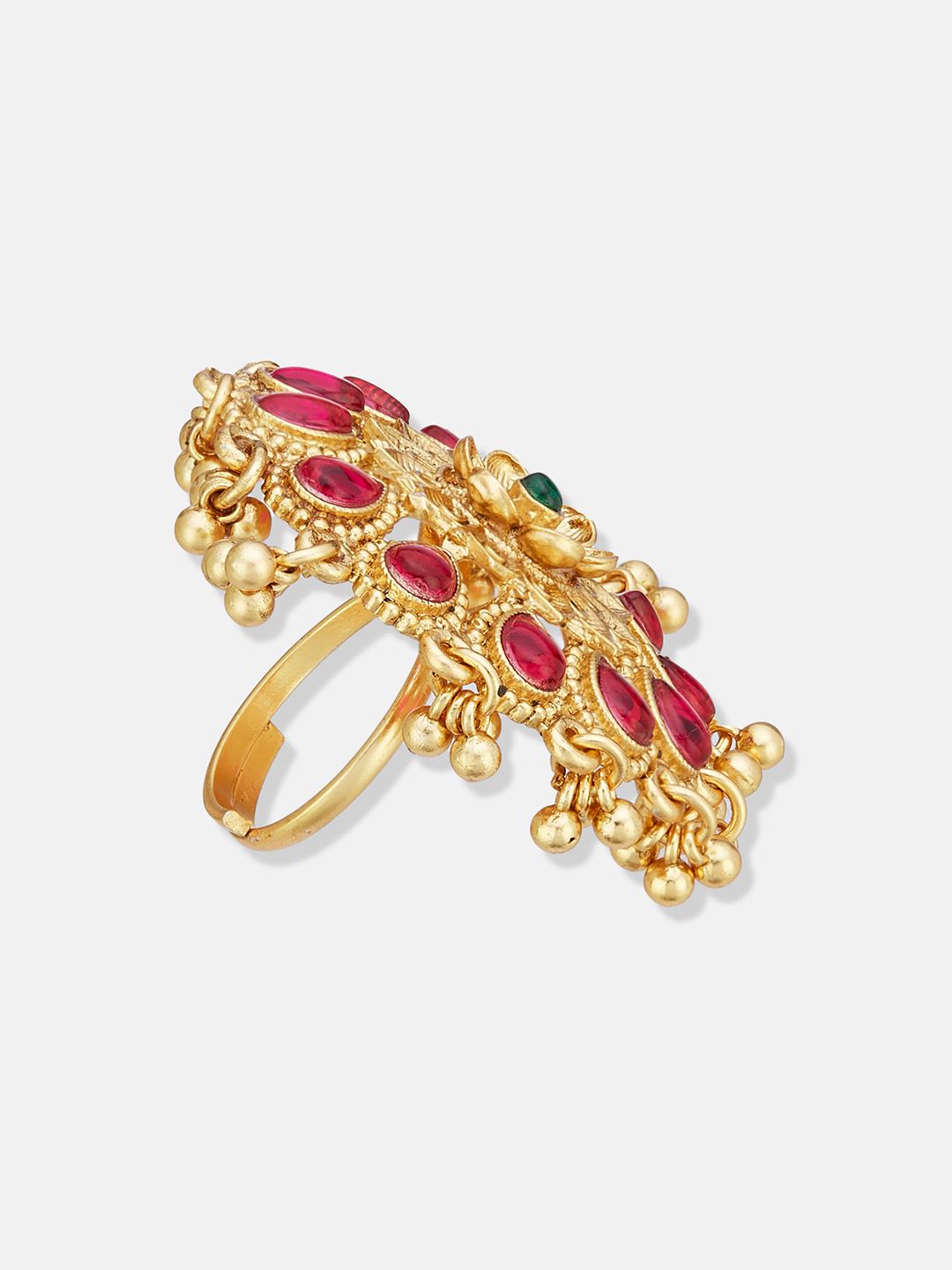 ATIBELLE Gold Plated Kundan Stone Studded Finger Ring