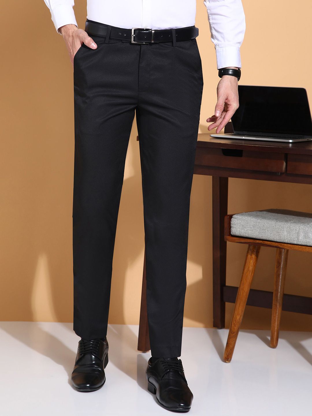 encore by INVICTUS Men Slim Fit Pleated Trousers-picture-36
