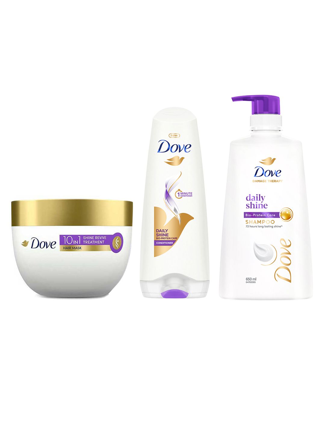 Dove Set of Daily Shine Conditioner 175ml + Shampoo 650ml + Shine Revive Hair Mask 300ml-picture-38