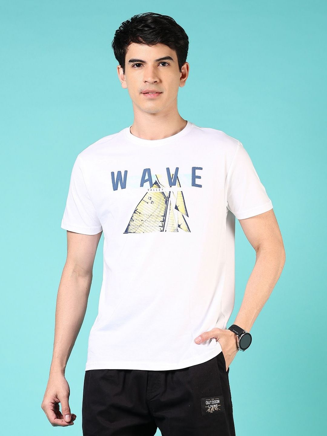 V-Mart Men Typography Printed Applique T-shirt-picture-58