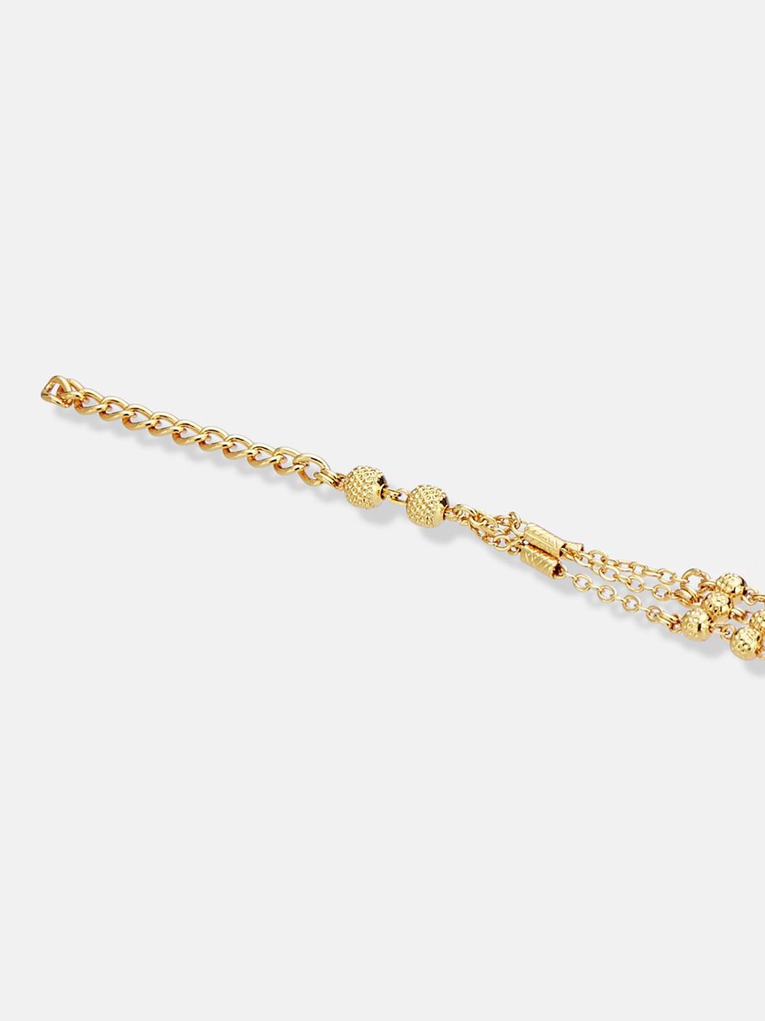 ATIBELLE Women Brass Cubic Zirconia Gold-Plated Link Bracelet