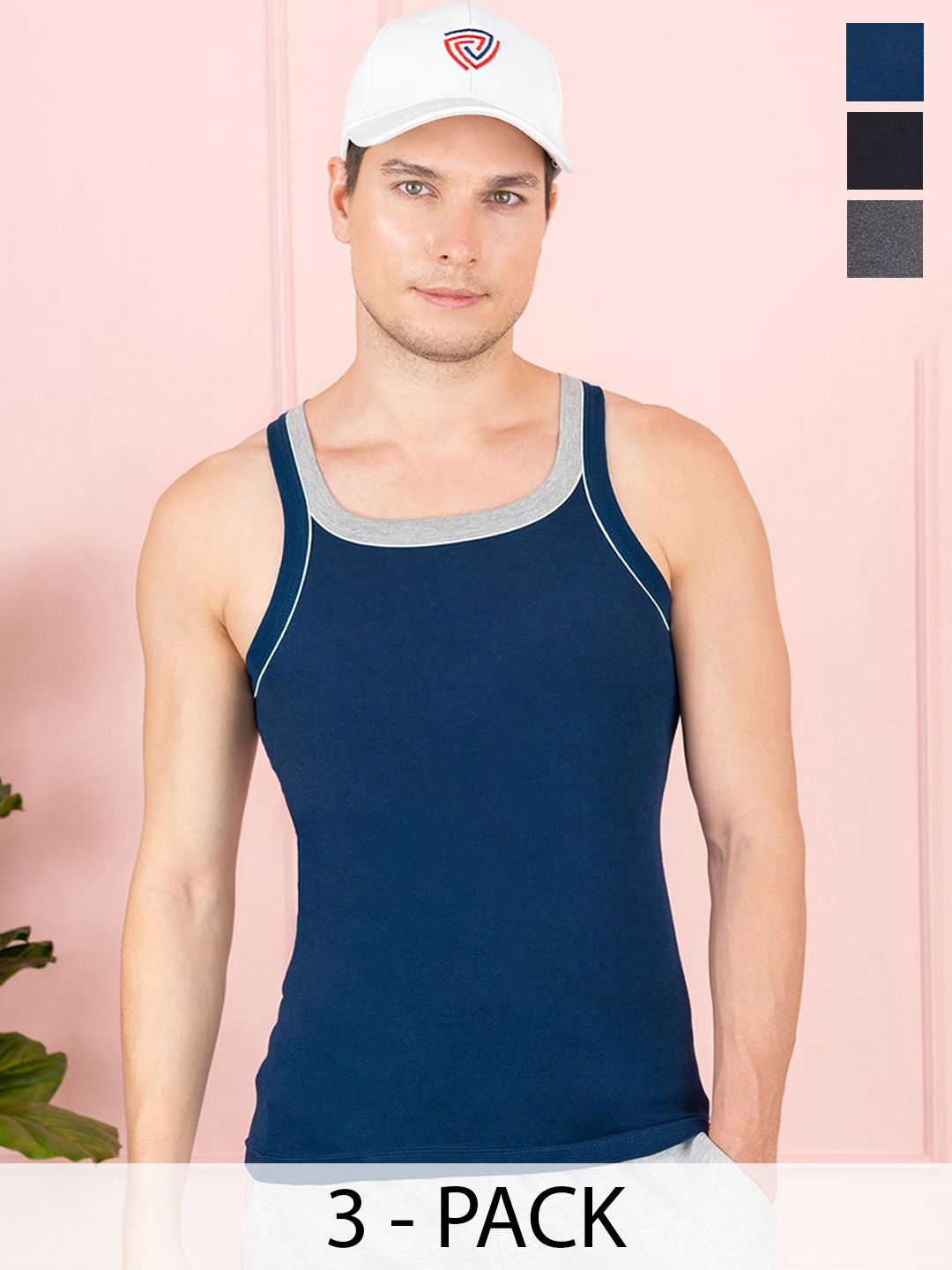 Lux Cozi Pack Of 3 Assorted Pure Cotton Innerwear Vests COZI_XYLO_666_COL_3PC-picture-15