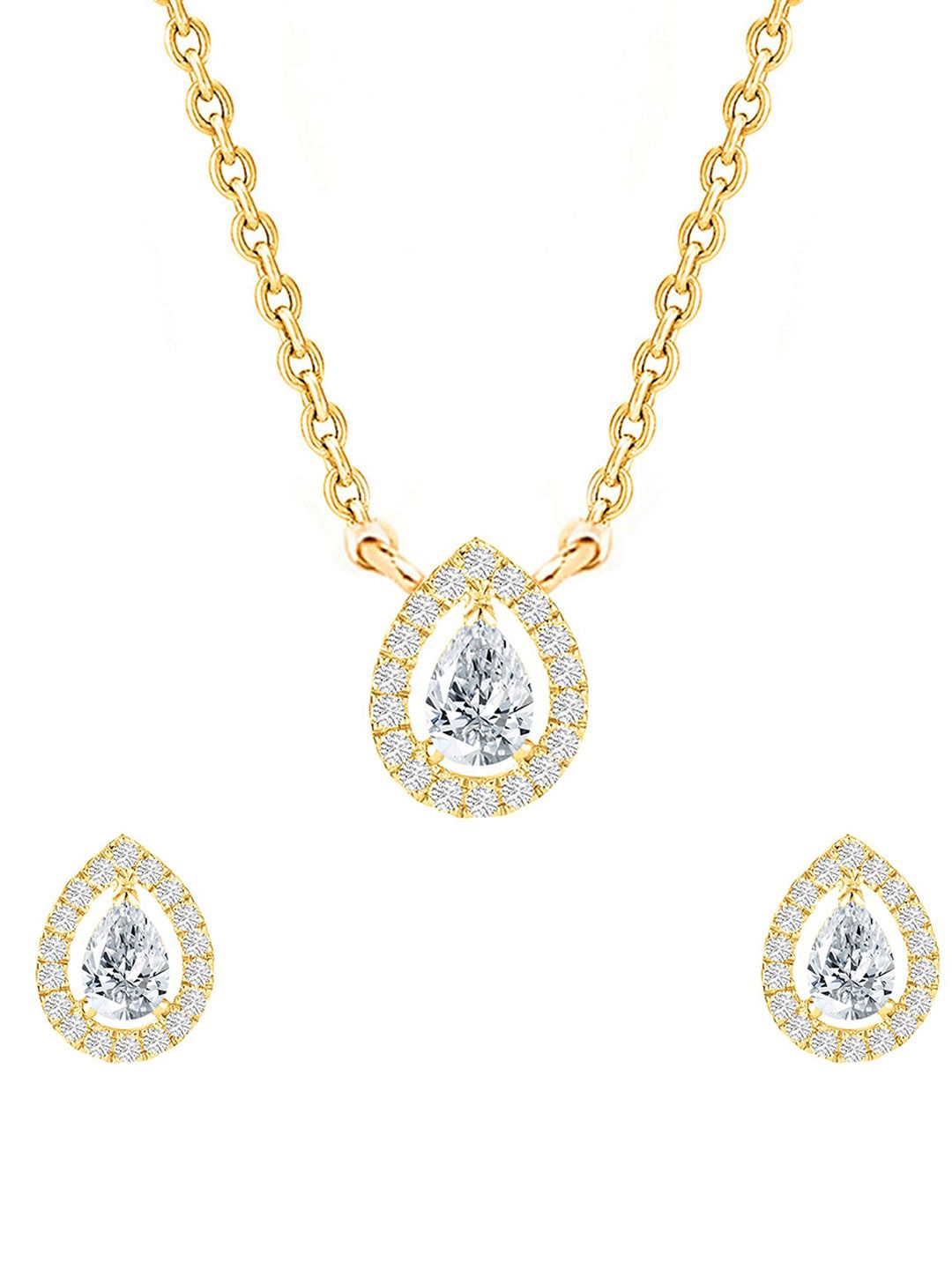 MINUTIAE Gold-Plated Crystals Studded Jewellery Set-picture-39