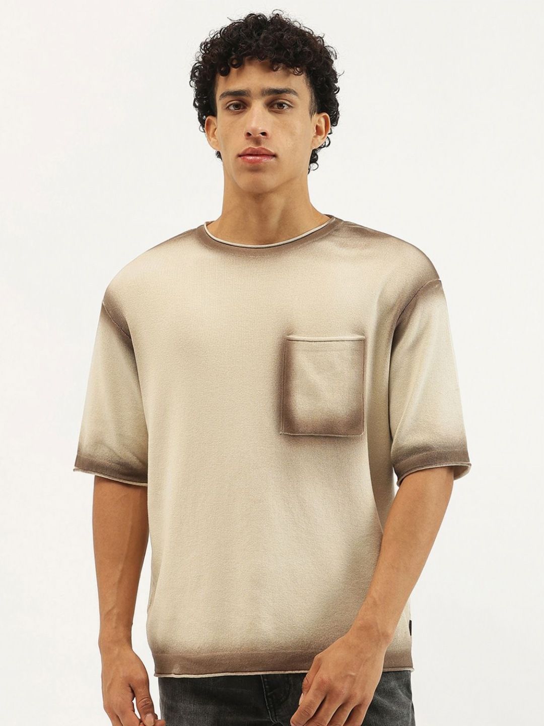 United Colors of Benetton Men Extended Sleeves Pure Cotton Pockets Boxy T-shirt-picture-42