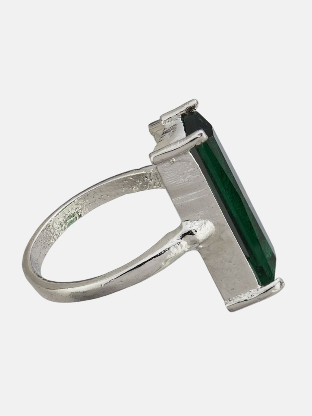 ATIBELLE Silver Plated CZ Stone Studded Finger Ring
