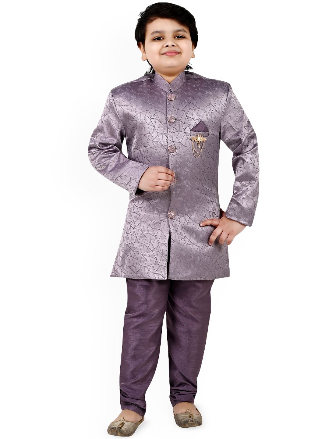 Arshia Fashions Boys Self Design Ethnic Sherwani Set-picture-25