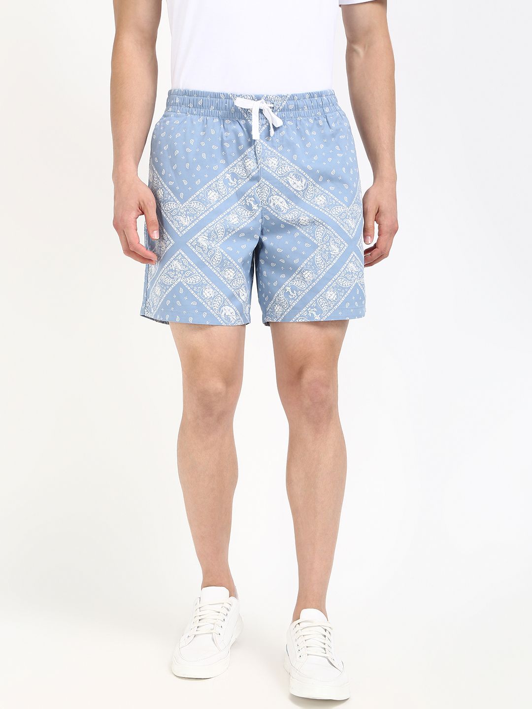 Tommy Hilfiger Men Printed Loose Fit Mid-Rise Cotton Shorts-picture-12