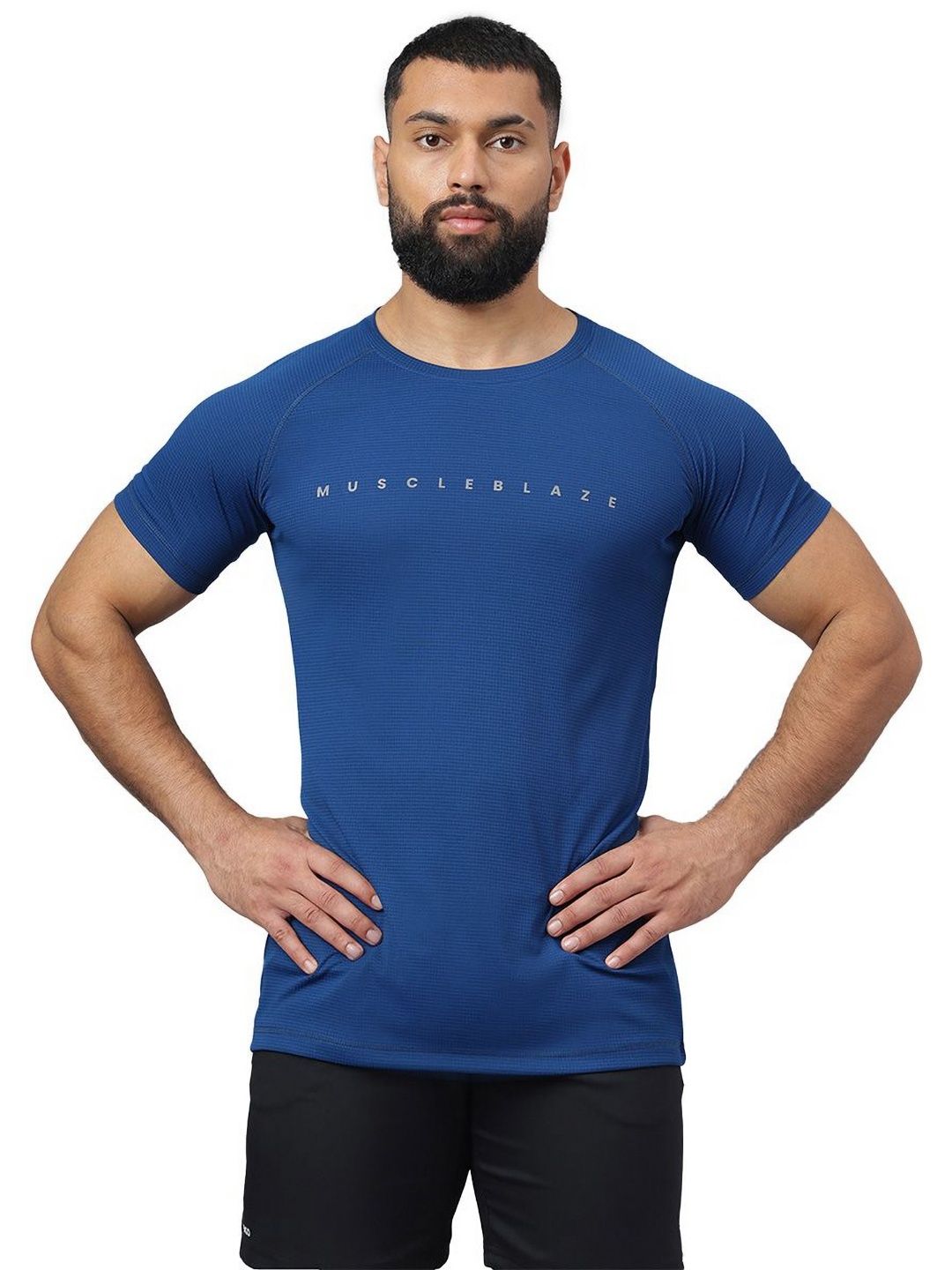 MuscleBlaze Unisex Brand Logo Printed Round Neck Compression T-shirt-picture-16