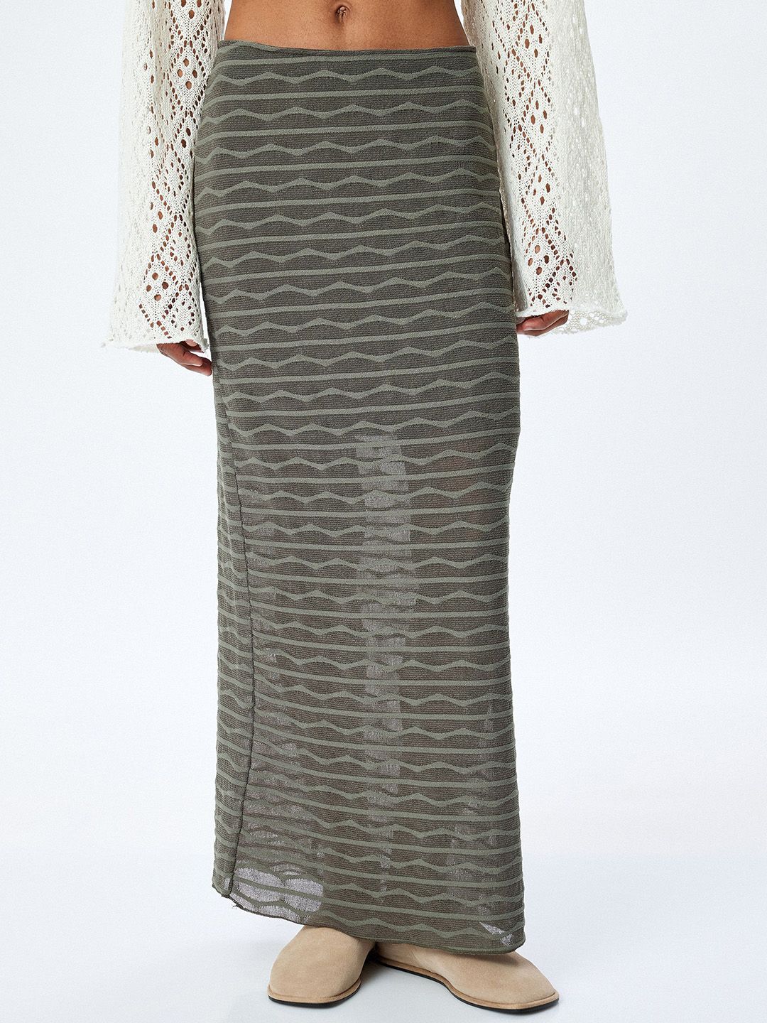 Koton Women Printed Straight Maxi Skirt-picture-11