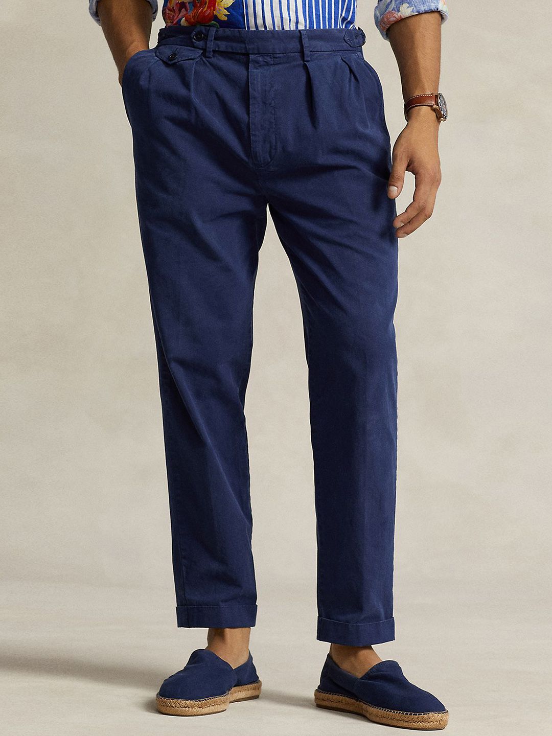 Polo Ralph Lauren Men Pure Cotton Slim Tapered Fit Pleated Twill Pant-image-47