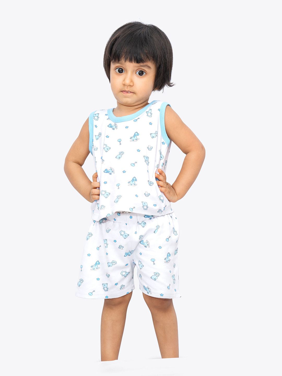 ariel Kids Printed Pure Cotton T-Shirt With Shorts-picture-38