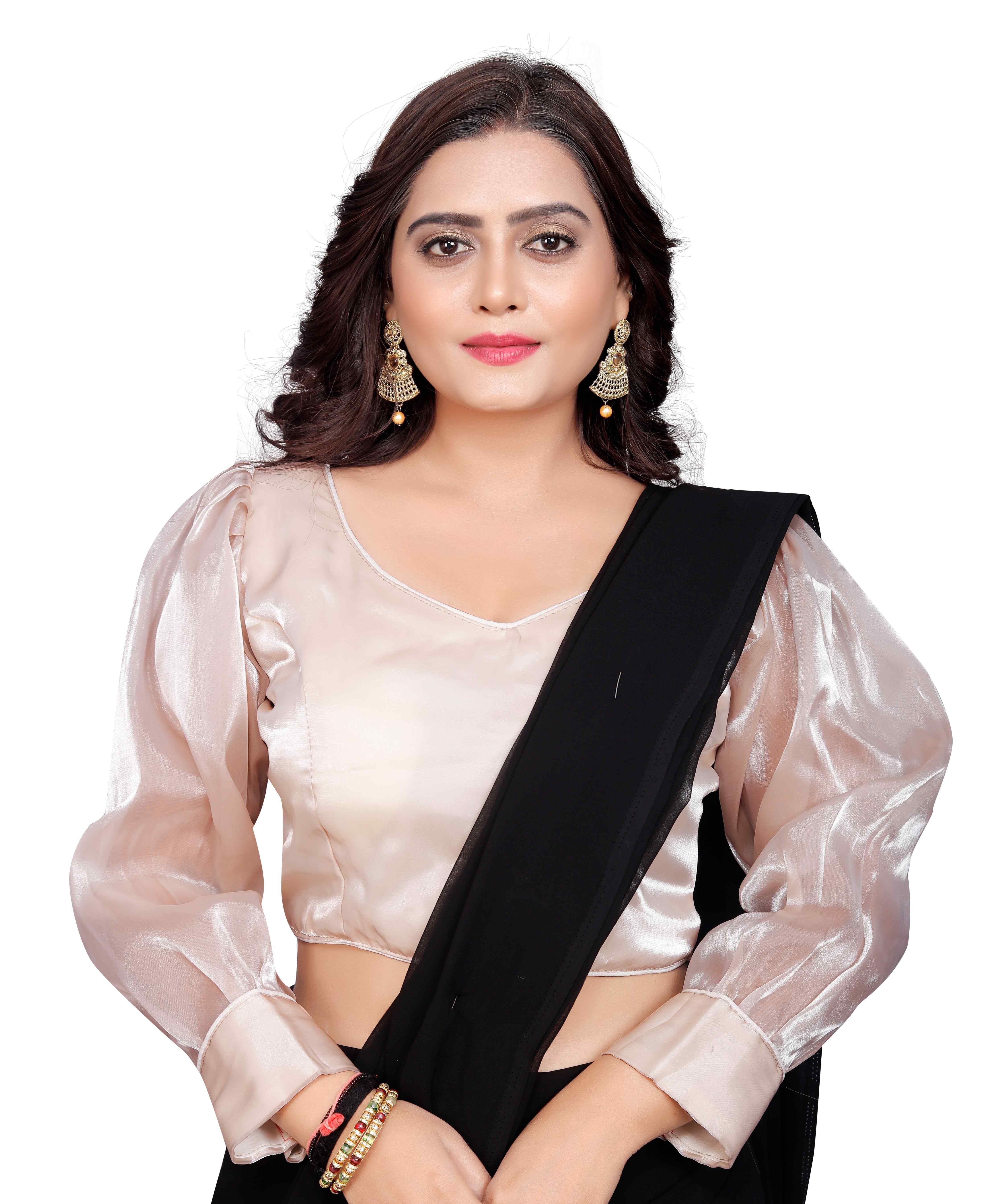 HERE&NOW V Neck Plated Saree Blouse-picture-35