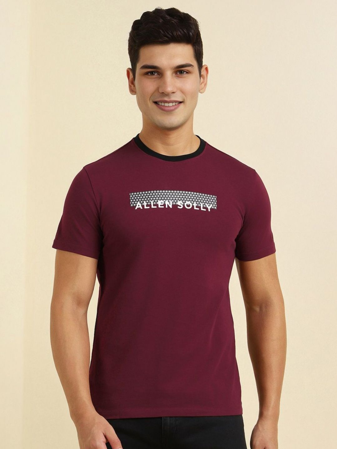 Allen Solly Men Typography Printed Round Neck Cotton T-shirt-picture-29