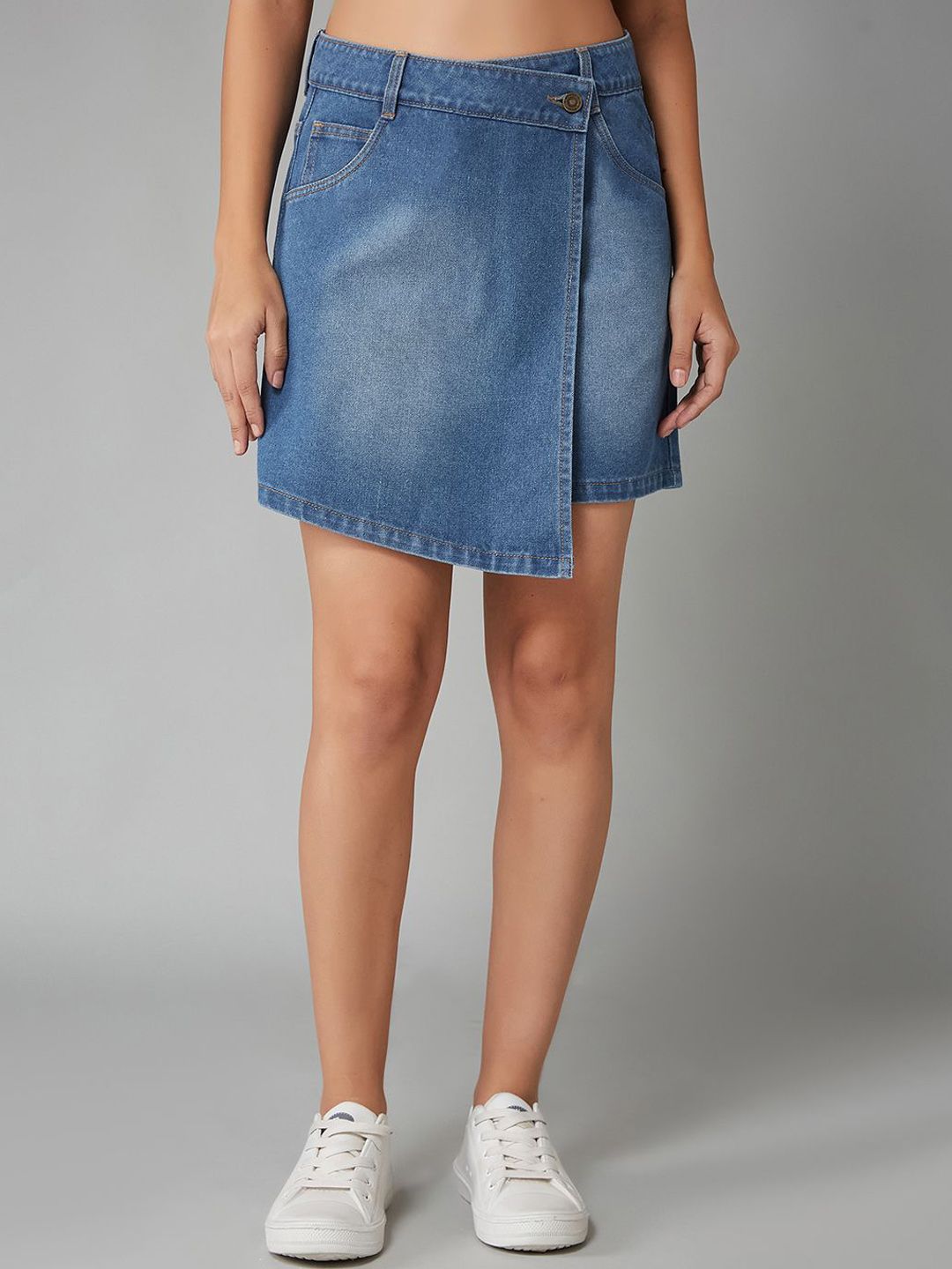 DOLCE CRUDO High-Rise Denim Skorts-picture-12