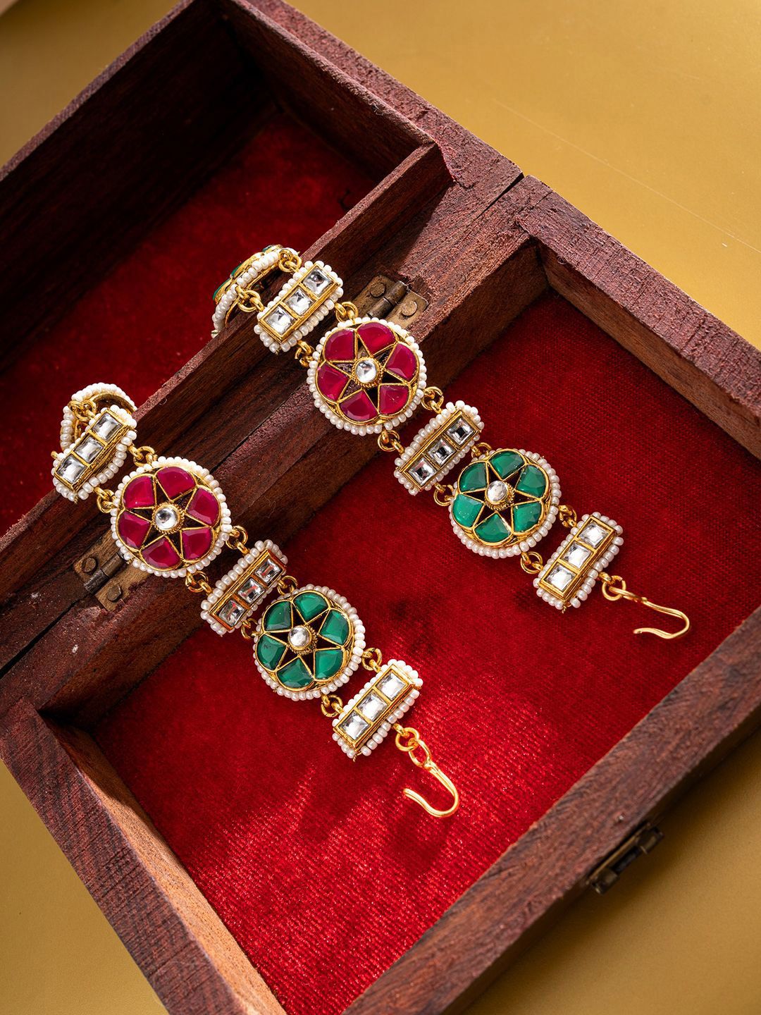 PANASH Gold-Plated Kundan Studded Matha Patti Head Jewellery-picture-27