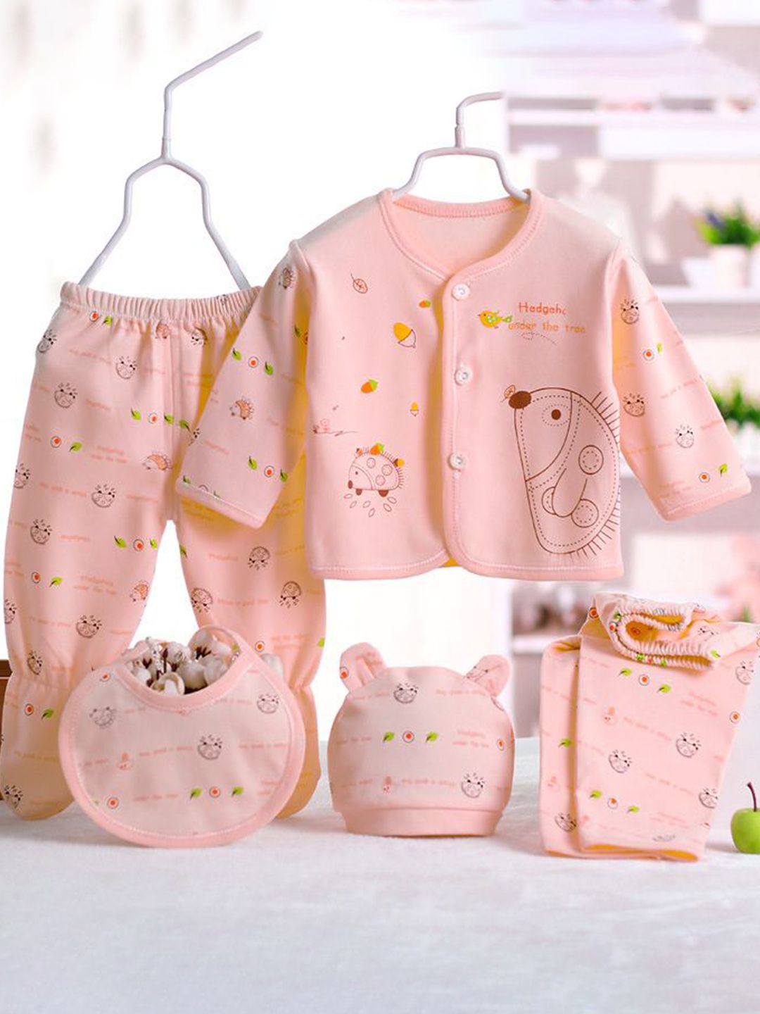 Fancy Walas Kids 5-Piece Pure Cotton Baby Apparel Gift Set