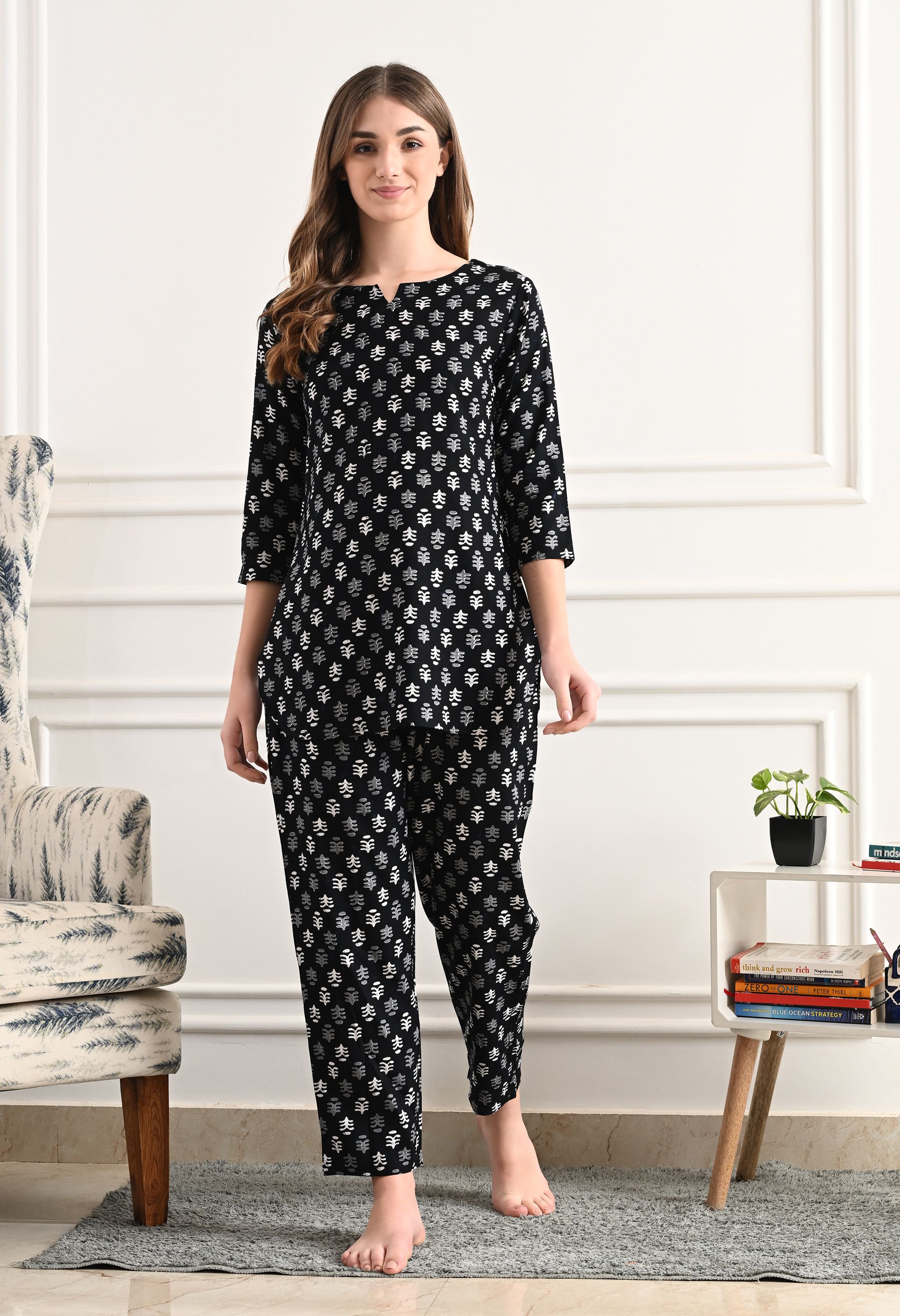 TREND ME Women FloralPrinted Pure Cotton Night suit-picture-22