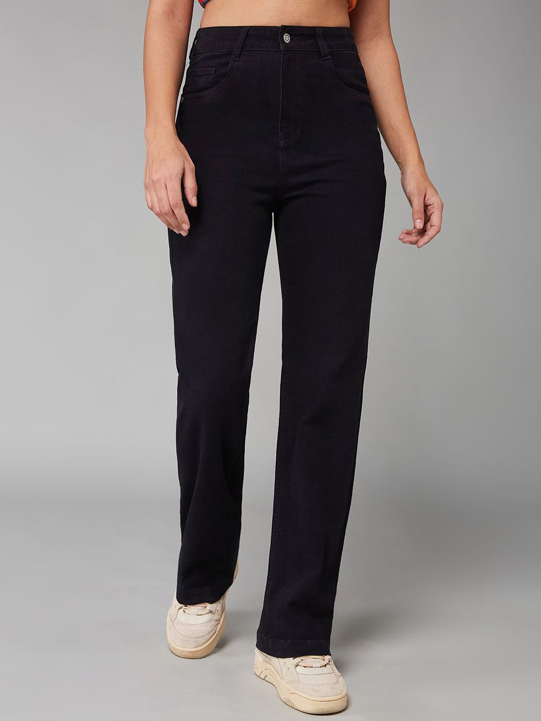 DOLCE CRUDO Women Straight Fit High-Rise Stretchable Jeans-picture-40