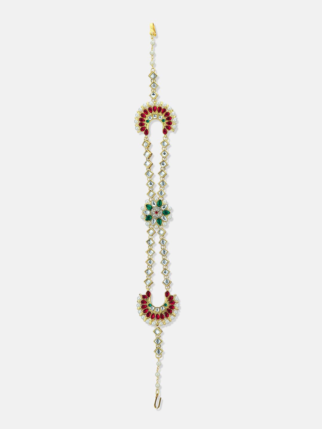 ATIBELLE Gold-Plated Kundan Studded Maang Tikka