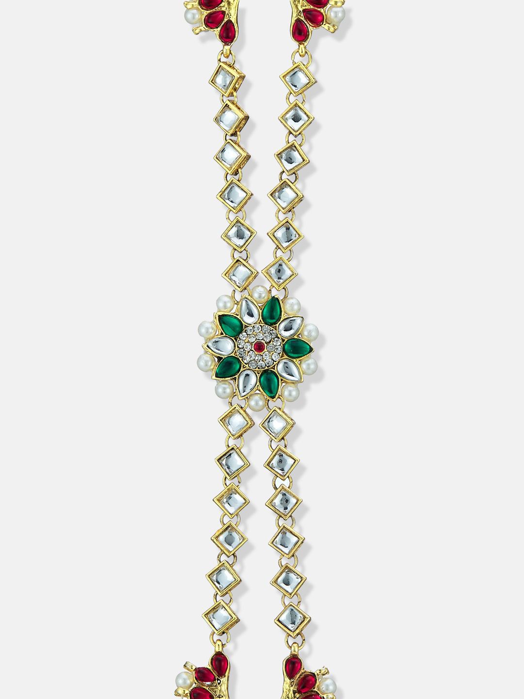 ATIBELLE Gold-Plated Kundan Studded Maang Tikka