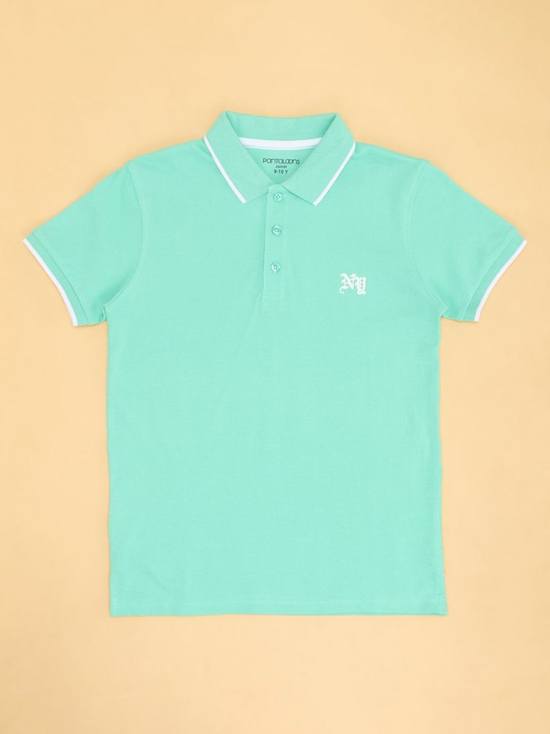 Pantaloons Junior Boys Solid Polo Collar Cotton T-shirt-picture-28