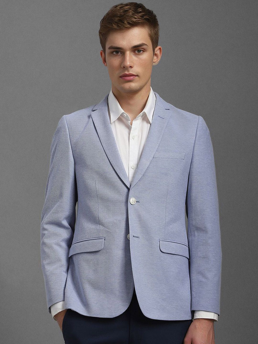 Louis Philippe Sport Self Design Pure Cotton Super Slim Fit Blazer-image-1