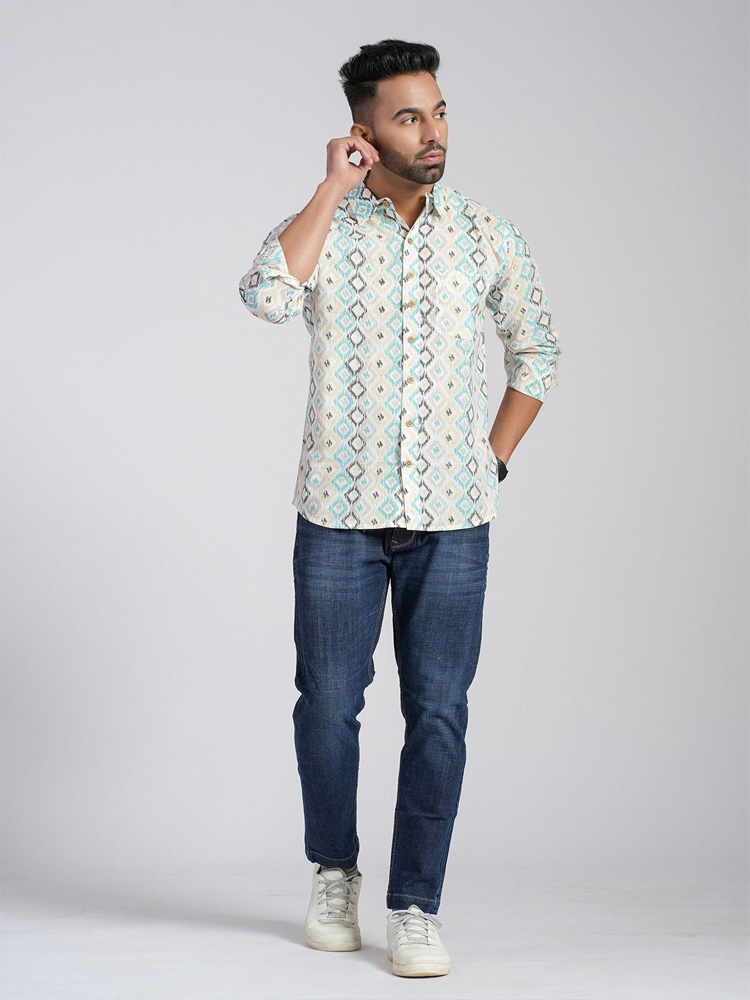 Cotton Curio Men Comfort Opaque Printed Casual Shirt-picture-36