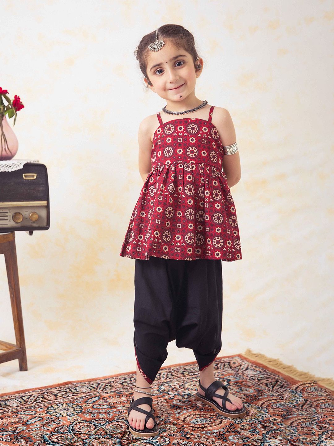 AVOVU Girls Shoulder Straps Top With Dhoti Pant-picture-11