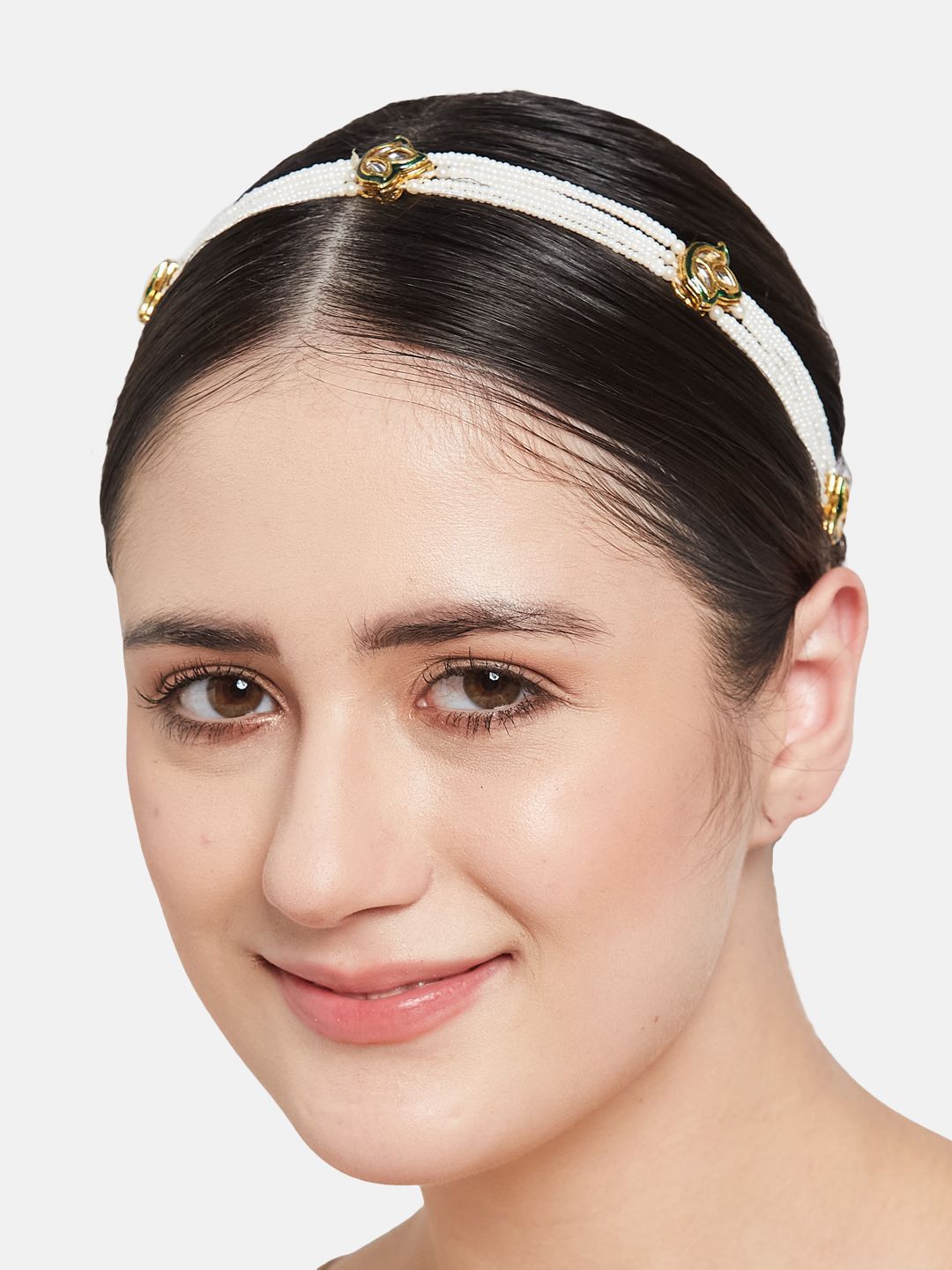 ATIBELLE Gold-Plated Kundan Studded Matha Patti