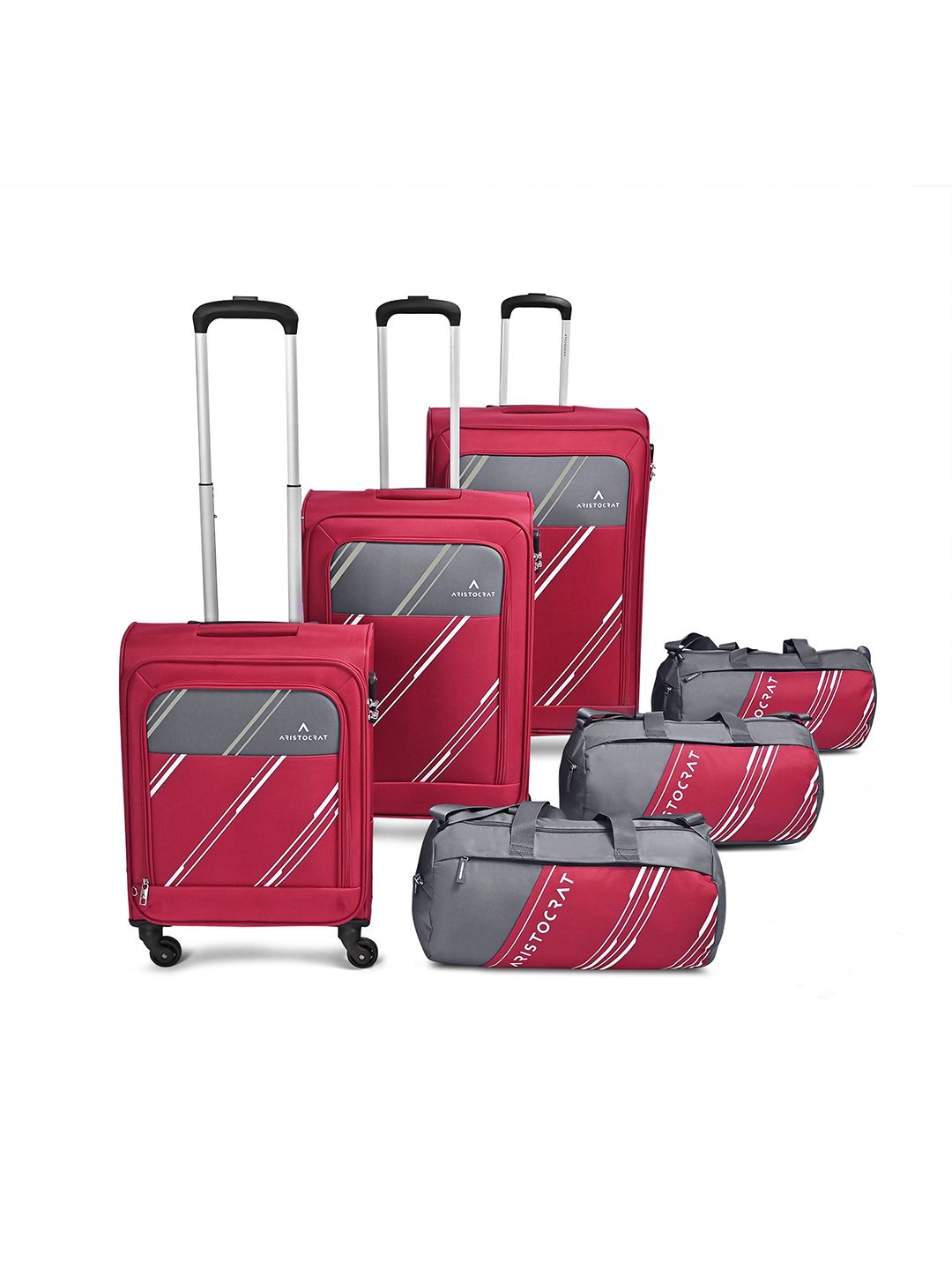 Aristocrat HEXA ACTIVE Set Of 3 Soft Sided Large Medium Cabin Trolley Bags-picture-25