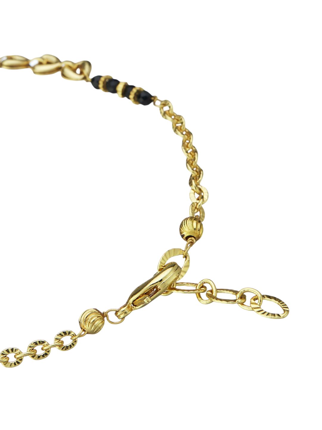 ATIBELLE Gold-Plated Kundan Stones Studded And Beaded Mangalsutra