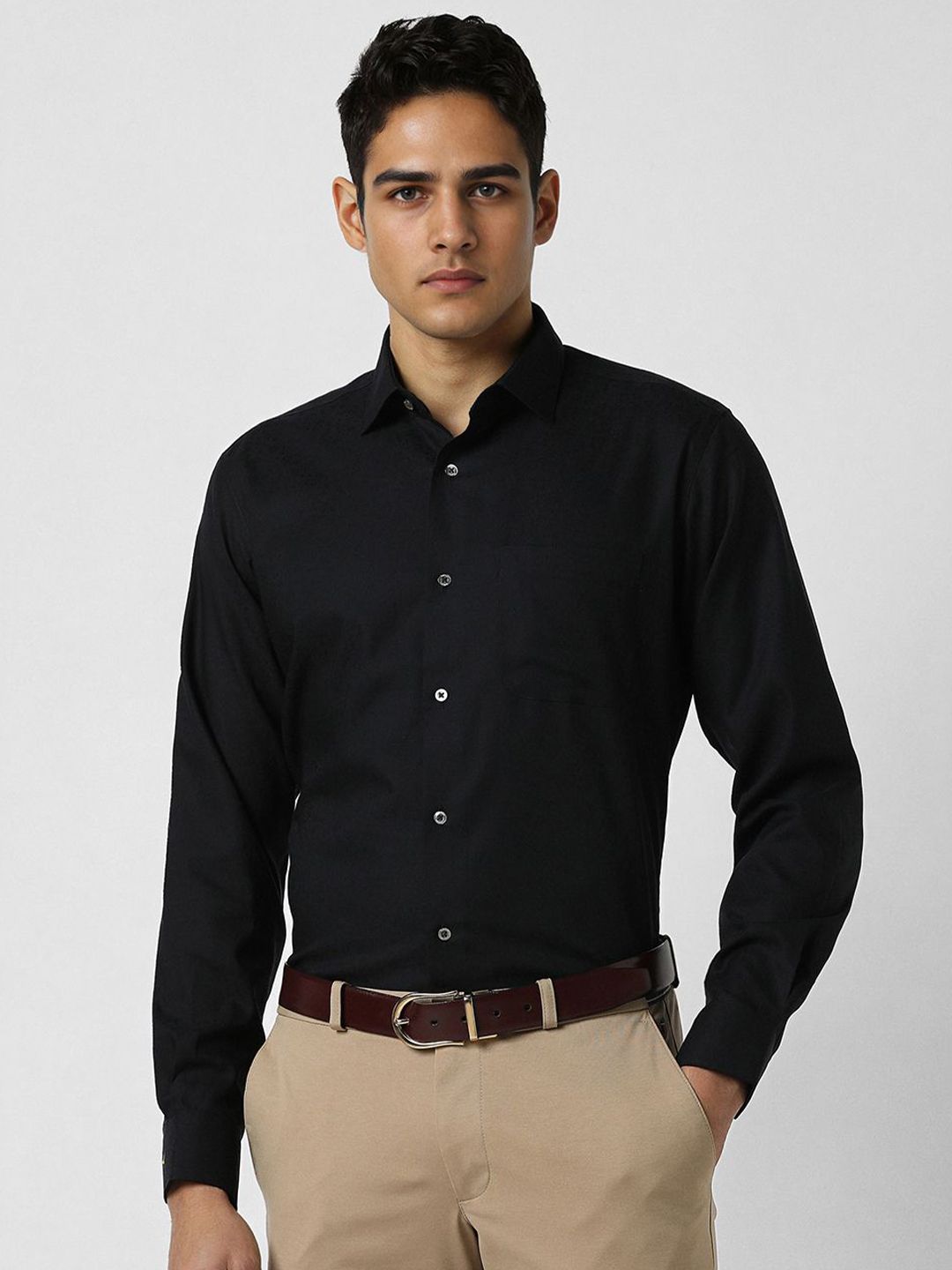 Van Heusen Men Regular Fit Spread Collar Solid Cotton Formal Shirt-picture-11