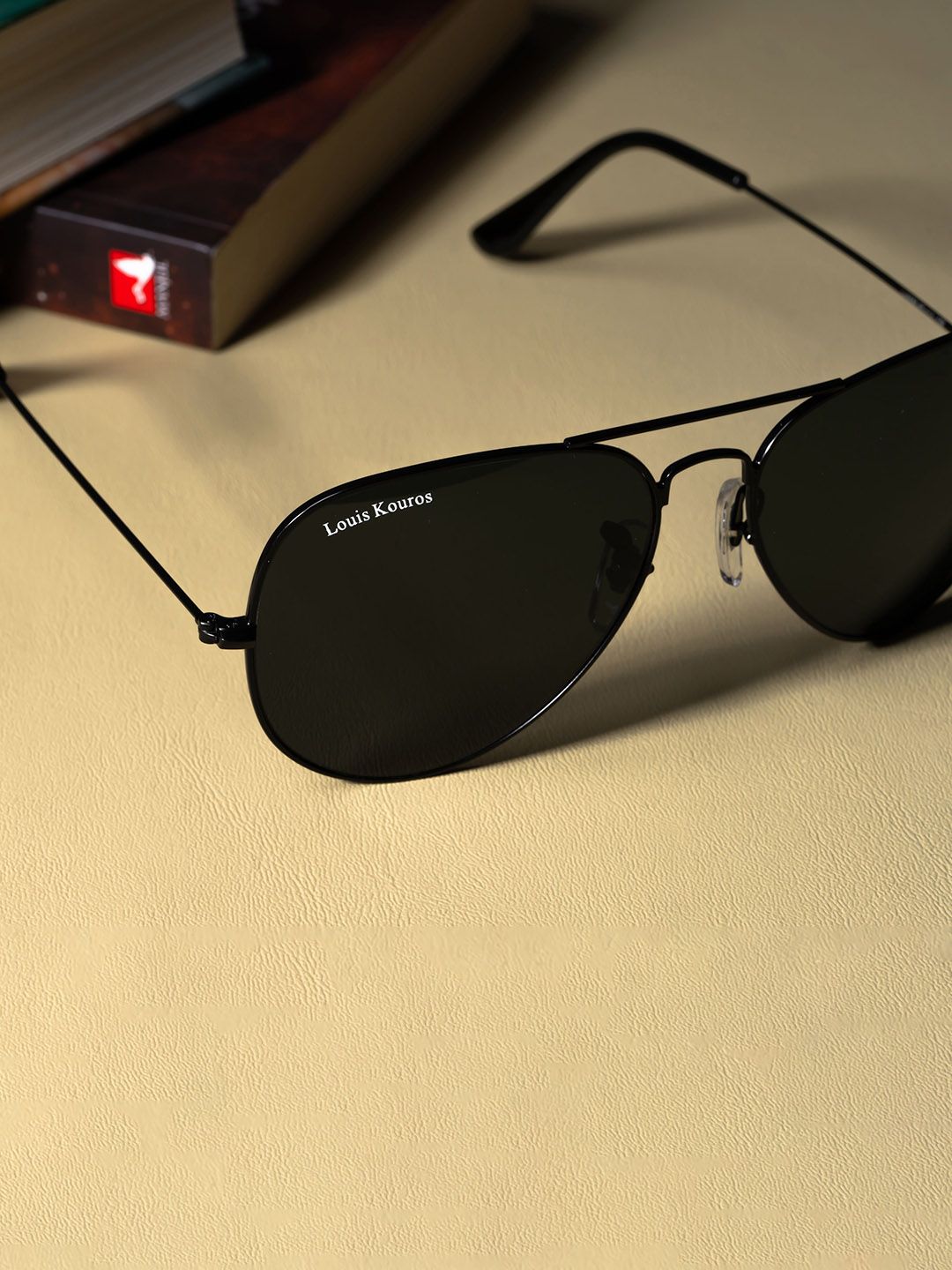 LOUIS KOUROS Black Armstoner Aviator Sunglasses-picture-35
