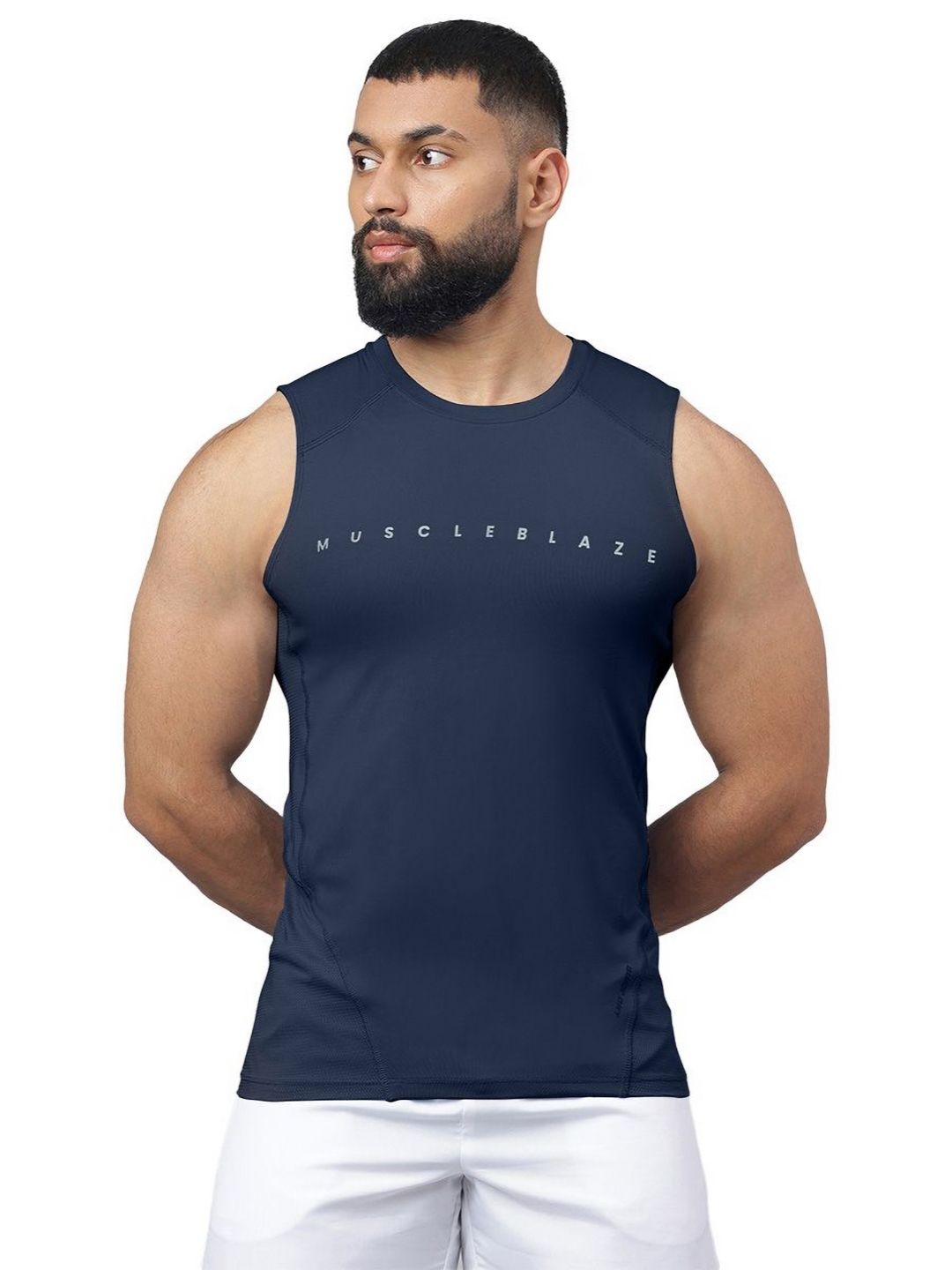 MuscleBlaze Unisex Brand Logo Printed Round Neck Compression T-shirt-picture-18