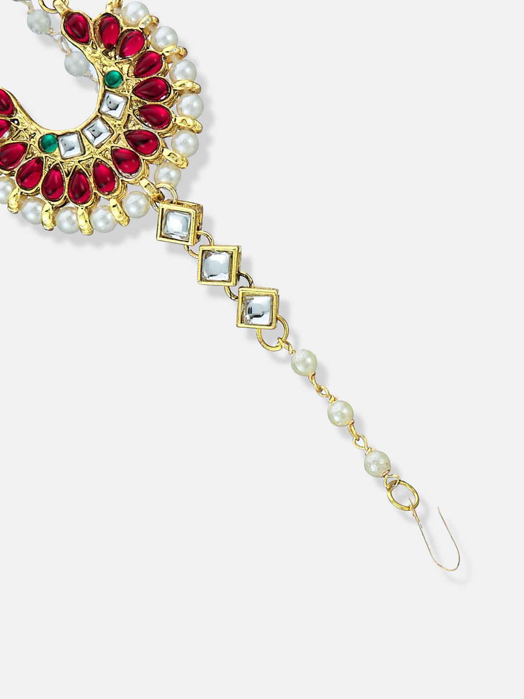 ATIBELLE Gold-Plated Kundan Studded Maang Tikka