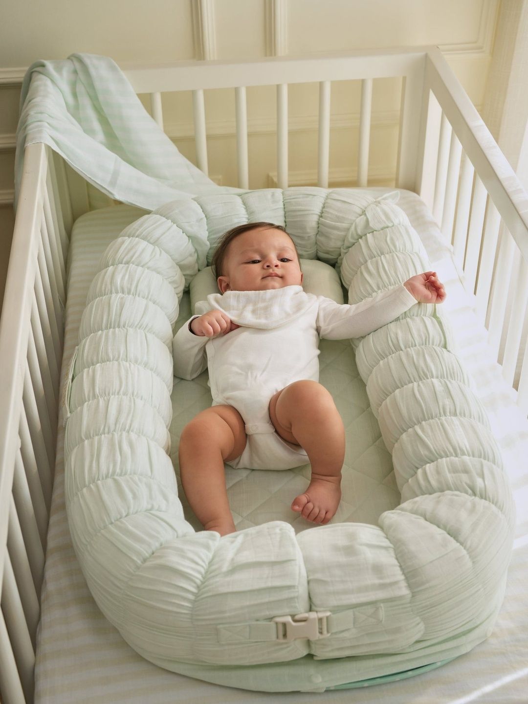 Baby Jalebi Turquoise Blue Sleep Cloud Baby Nest Bed-image-3