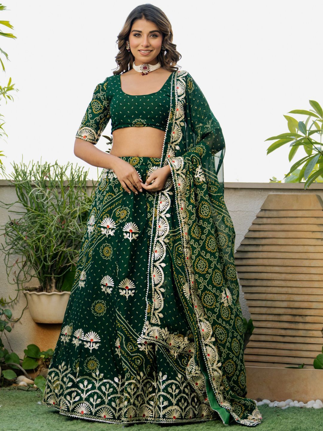 PRETTY PALLU Embroidered Thread Work Ready to Wear Lehenga & Blouse With Dupatta-image-18
