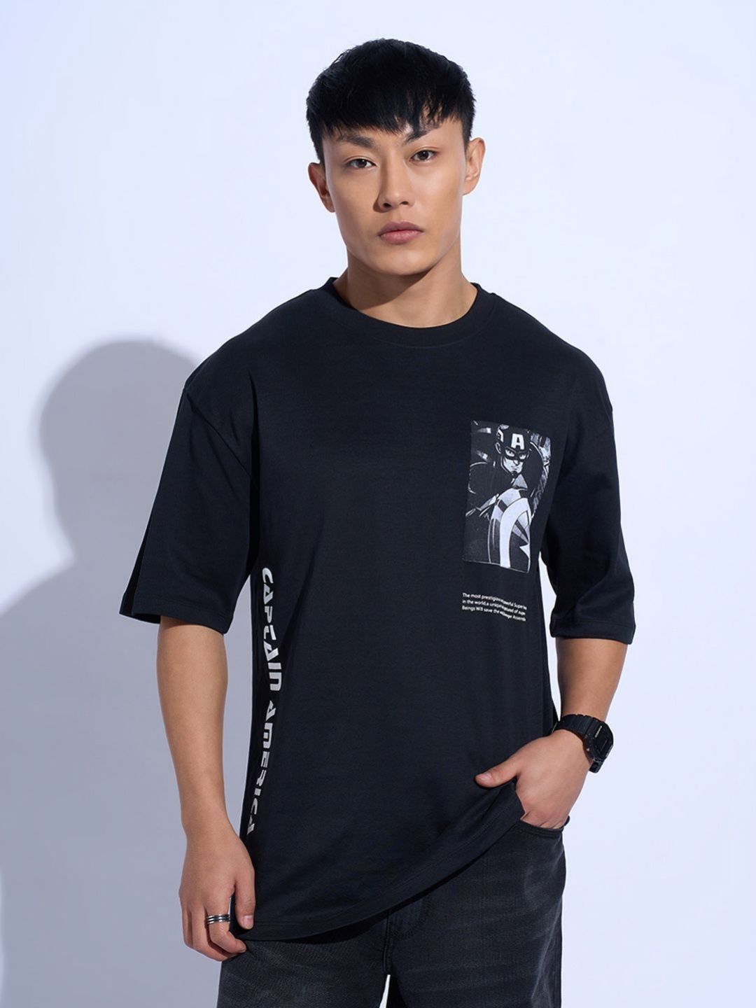 SF JEANS by Pantaloons Men Graphic Printed Round Neck Cotton Oversized T-shirt-picture-21