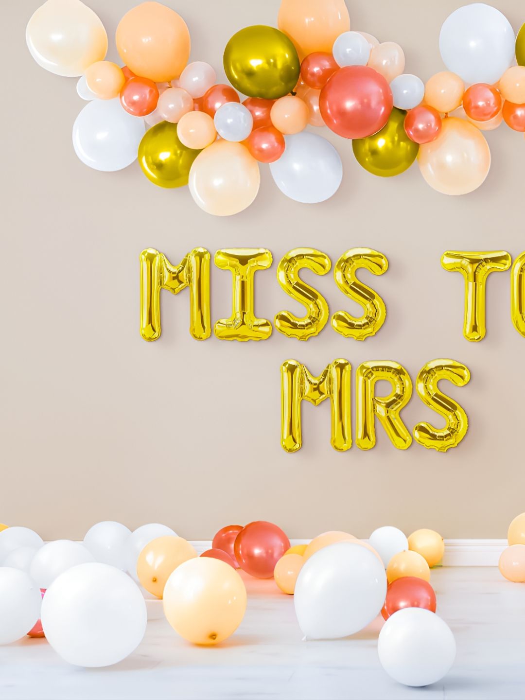 Special You 53-Pcs White & Golden-Colored Balloon Miss To Mrs Dcor-image-41
