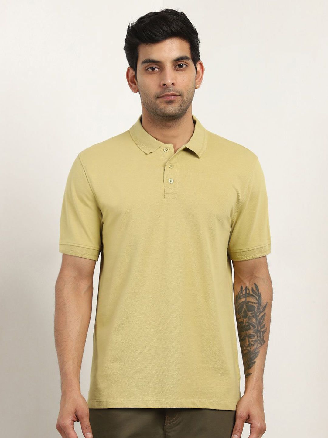 NOBERO Men Solid Polo Collar Cotton T-shirt-picture-35