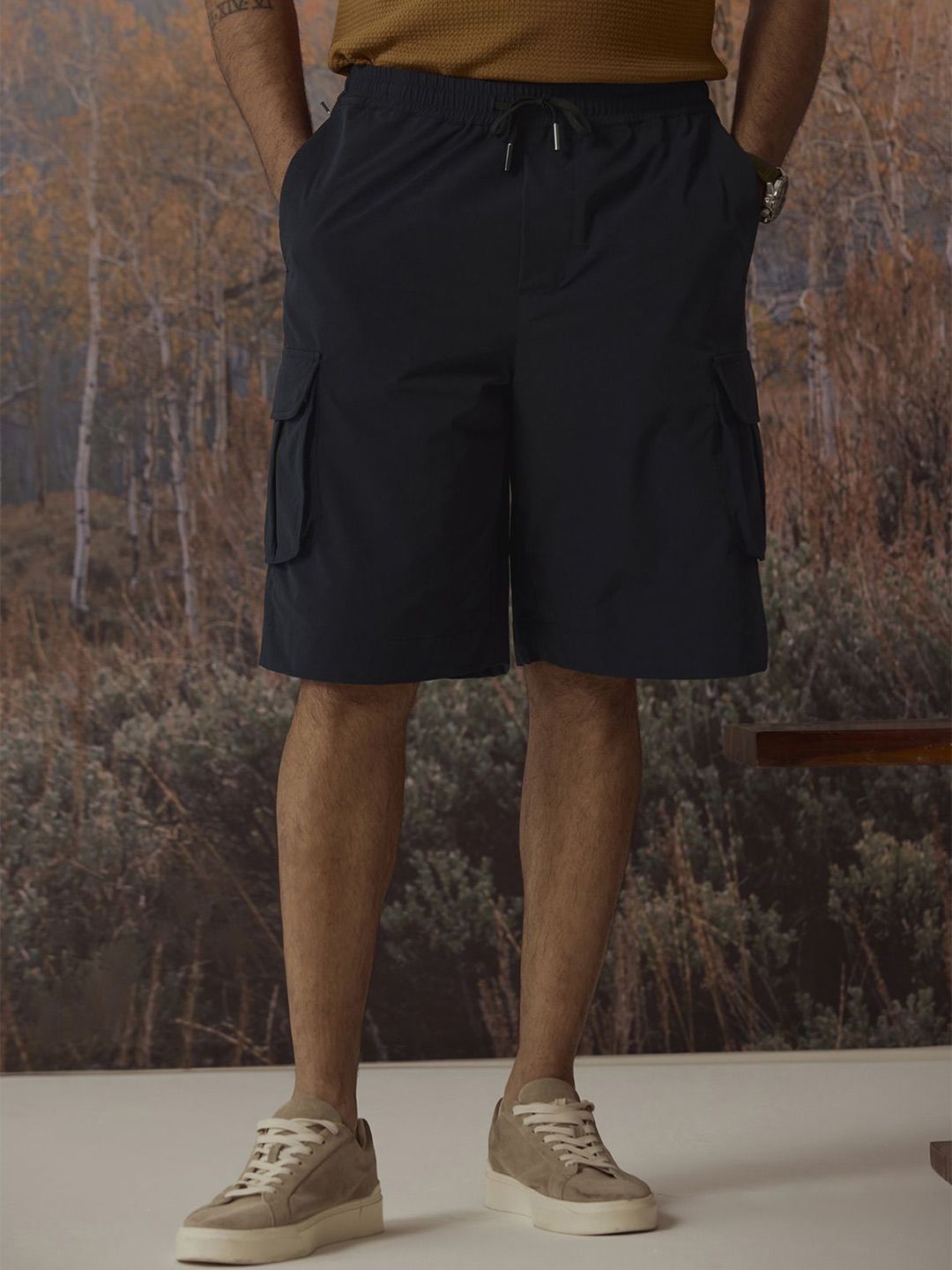 Andamen Casual Men Nylon Blend Elasticated Straight Regular Shorts-picture-25