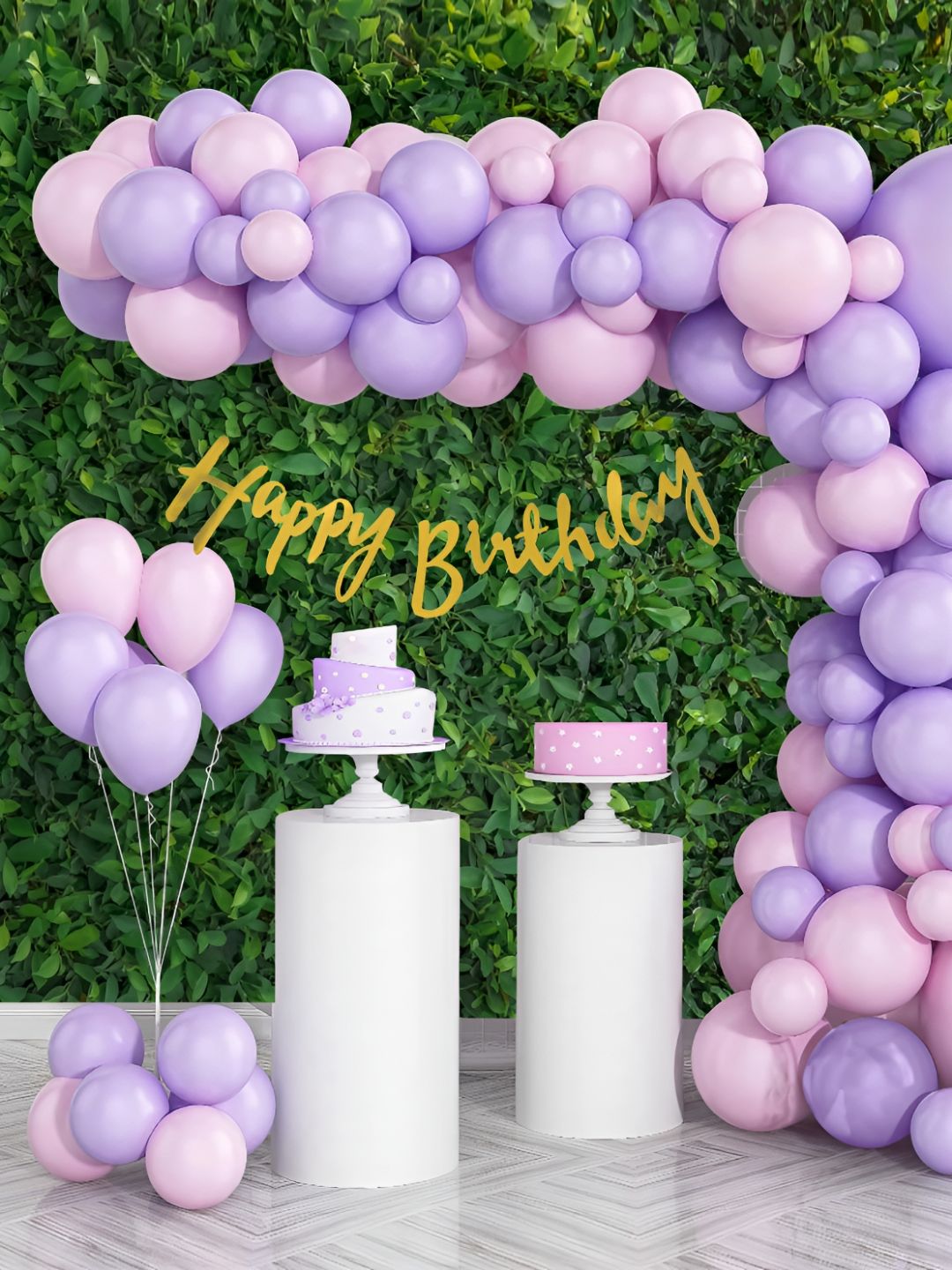 Special You 52 -Pcs Pink & Purple Balloon Happy Birthday Dcor-image-35